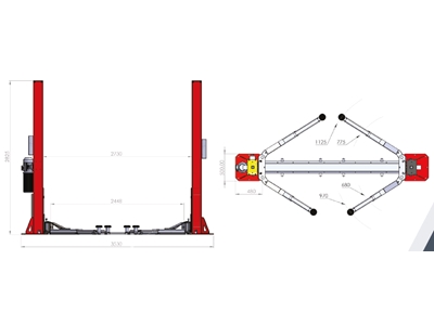 4 Ton Eco Type Electrohydraulic 2 Column Lift Without Chassis - 1