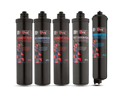 Ensemble de cartouches filtrantes quintuple pour purification d'eau - 0