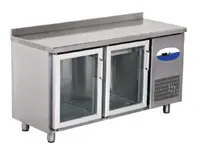 Réfrigérateur à deux portes en acier inoxydable de type comptoir de 311 litres