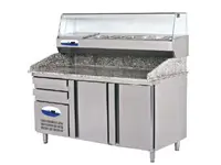6-Drawer 430 Liters Stainless Steel Pizza Preparation Table Type Refrigerator