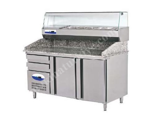 6-Drawer 430 Liters Stainless Steel Pizza Preparation Table Type Refrigerator