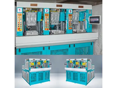 3 Stations 2 Color Tpu Injection Sole Machine