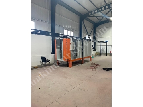 Twin Powder Coating Booth With 3+3 Filter Conveyor
