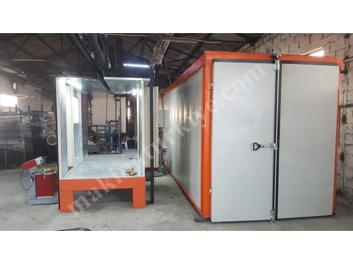 Cabin And Box Type Paint Oven With Overhead Pallet Conveyor