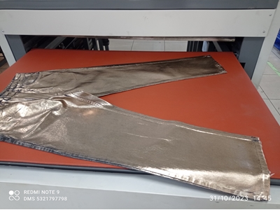 Foil Printing Press On Denim - 3