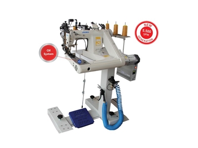 Machine à coudre automatique pneumatique pour manches en denim à 2 800 - 3 000 pièces / 8 heures - 1