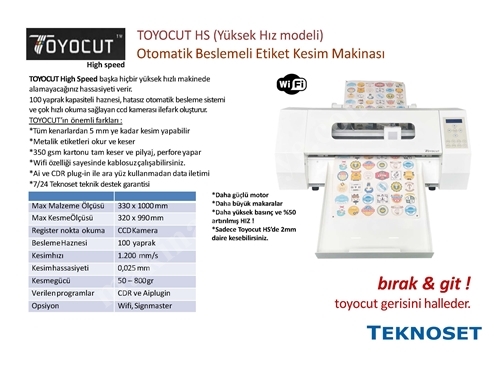 Machine de Découpe d'Étiquettes Automatique Toyocut Hs avec Alimentation Automatique (pour demi-découpe et découpe totale)