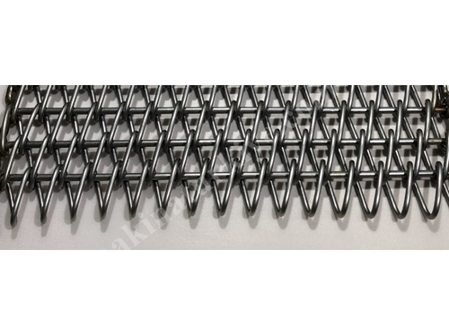 Stainless Braided Wire Conveyor Belt Used 900-1200 Degree