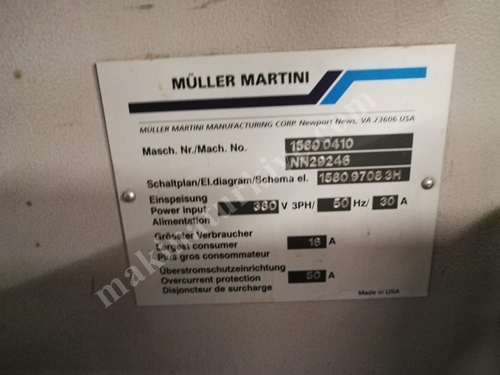 Müller Martini Amigo 1580 Covering Machine
