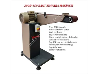 2000x150 mm Metall- und Holz-Schleifmaschine mit Bandschlitten