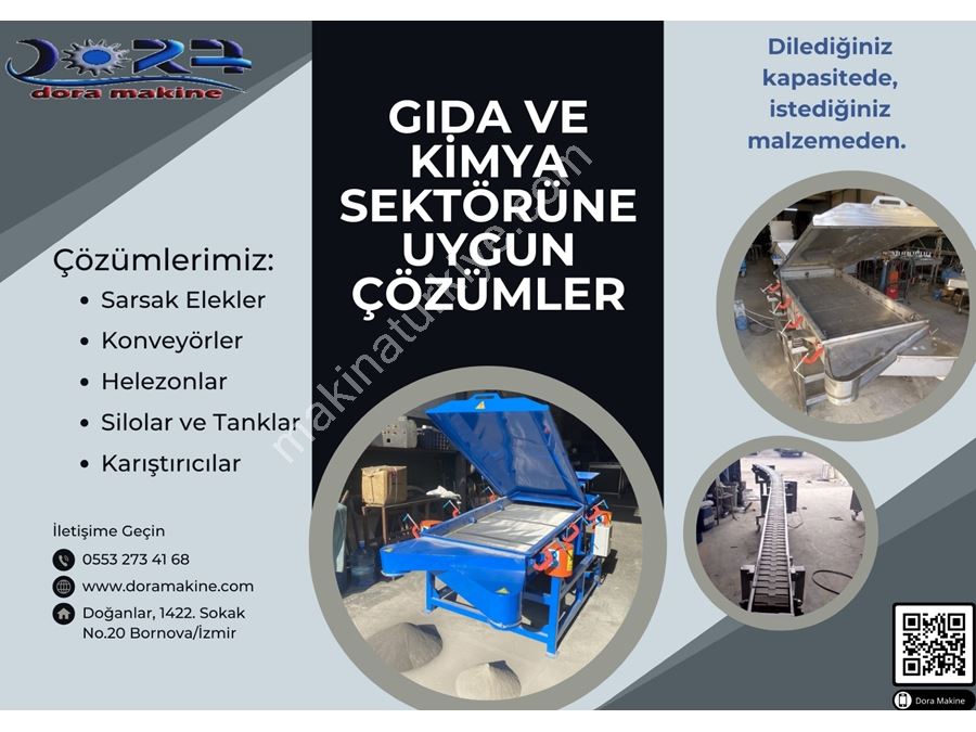 Kimyasal ve Aşındırıcı Malzeme Boyutlama Sarsak Elek