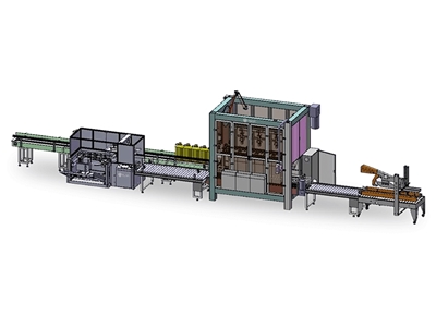18-24 Koli / Dakika Üç Kafalı Robot Koli Dolum Hattı - 0