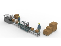 Ligne de remplissage de cartons avec 12-15 cartons/minute de personnel
