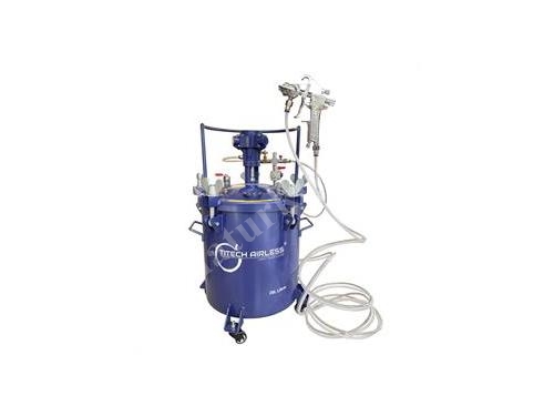 20 Lt Teflon Coated Paint Pressure Tank With Automatic Mixer