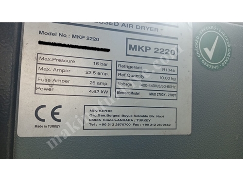 Mikropor MKP 2220 Gazlı Hava Kurutucu