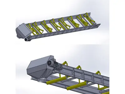 Конвейер для транспортировки минеральных грузов специального производства вместимостью 4100 кг, длиной 5 мм