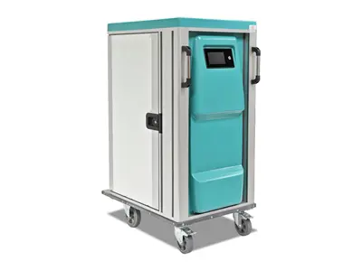 1/2 24 Tray Thermo Cabinet Hot - Cold Meal Transport Trolley