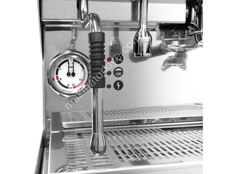 1-Gruppen Graue Semi-Automatische Cappuccino- und Espresso-Kaffeemaschine