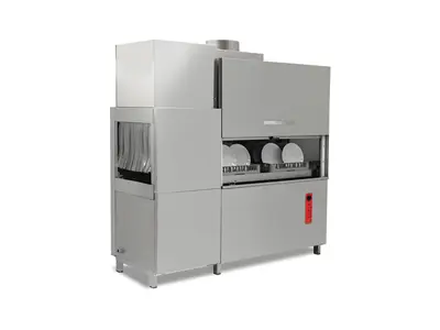 2200 Plates / Hour Dishwashing Machine with Right-Side Drying Tunnel Conveyor