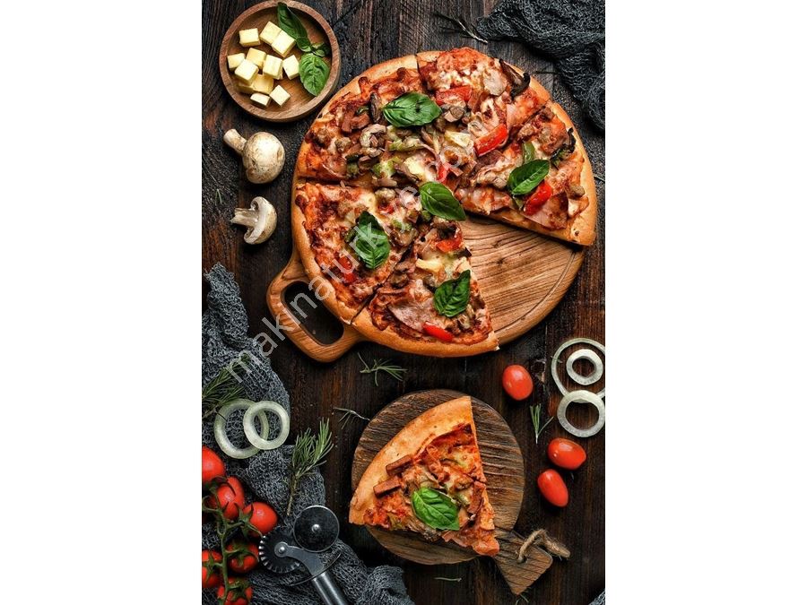 Gas- und Holzofen Pizzaofen mit drehbarem Boden