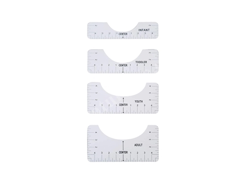 Hodbehod 4-Piece T-Shirt Alignment Centering Guide Ruler Plastic