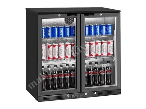 Барный холодильник с двумя дверями для бутылок емкостью 238 литров