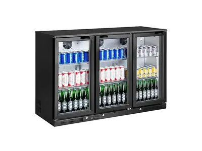 Барный холодильник с тремя дверями для бутылок емкостью 338 литров