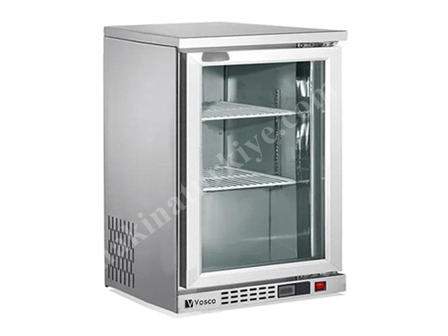 Серый барный холодильник с одной дверцей для бутылок емкостью 138 литров