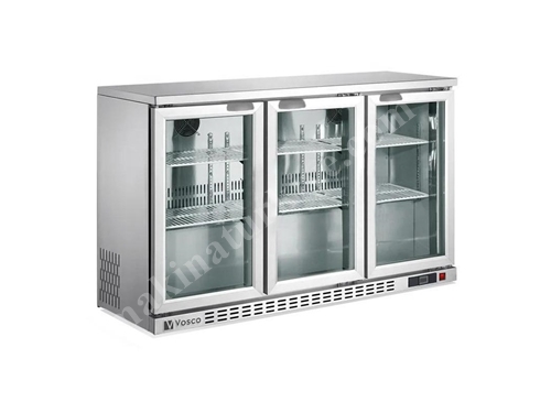 Réfrigérateur de Bar Gris à 3 Portes pour Bouteilles 338 Litres