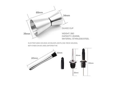 750 Ml 6 Parça Bar Kokteyl Shaker Seti - 2