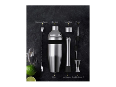 750 Ml 6 Parça Bar Kokteyl Shaker Seti - 1