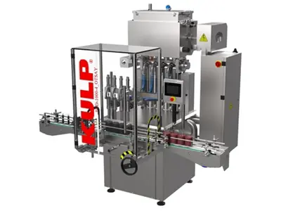 Machine de remplissage de liquide volumétrique à 4 têtes avec servomoteur de 200-2000 ml (2600 unités / heure)