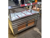 4-Tub Electric Stainless 140x65 cm Self-Service Food Display Bain-Marie - 0