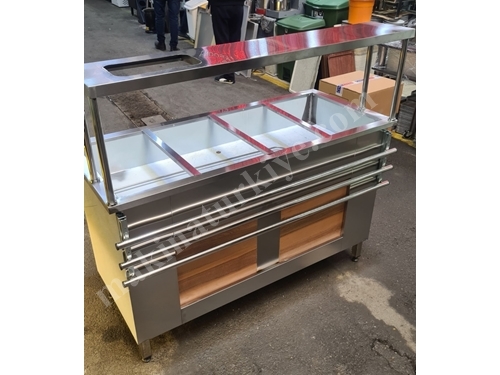 4-Tub Electric Stainless 140x65 cm Self-Service Food Display Bain-Marie
