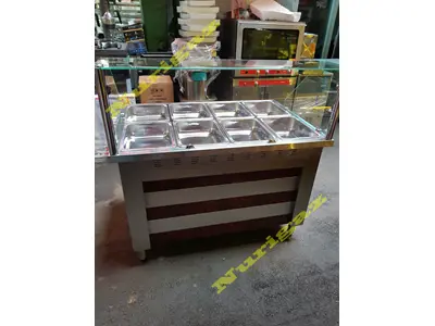 Stainless Steel 8-Eye 125X85 cm Food Buffet Counter