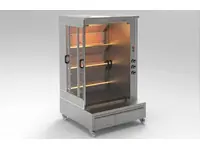 Machine à rôtir le poulet au gaz avec 84 broches (14 broches en pierre de lave)