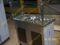 Stainless Steel 3 Compartment 100x45 Cm Floor Standing Bain-Marie Counter - 0