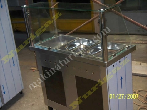 Stainless Steel 3 Compartment 100x45 Cm Floor Standing Bain-Marie Counter