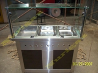 Stainless Steel 3 Compartment 100x45 Cm Floor Standing Bain-Marie Counter - 2