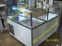 150x100 Cm L Type Refrigerated Raw Meatball Counter - 0