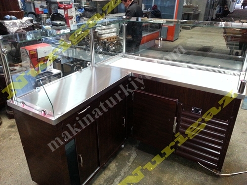 150x100 Cm L Type Refrigerated Raw Meatball Counter