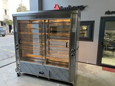 Machine à rôtir les poulets à double vitrine à gaz naturel et GPL à 24 broches