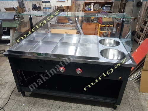 Stainless Steel 10-Tray Luxury Bain Marie Counter