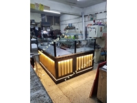 Stainless Steel 1.5x1.5 Meter L-Shaped Pastry Counter - 0