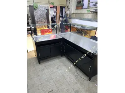Stainless Steel 1.5x1.5 Meter L-Shaped Pastry Counter