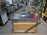 120 Cm Stainless Steel Rice Table with LED Lights - 0