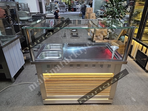 120 Cm Stainless Steel Rice Table with LED Lights