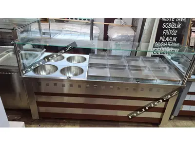 Stainless Steel 200X85x125 Cm 12 Compartment Food Counter