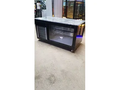 150X75x90cm Stainless Steel Wheeled Wedge Type Kebab Cabinet