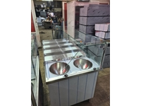 Stainless Steel 165X85x125 Cm 10 Compartment Food Warmer with Tray - 1